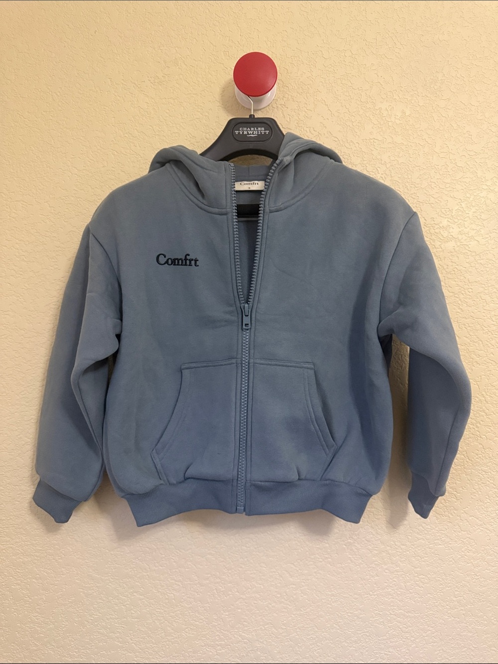 Brand New Comfort Kids' Light Blue Zip-Up Hoodie with Hood